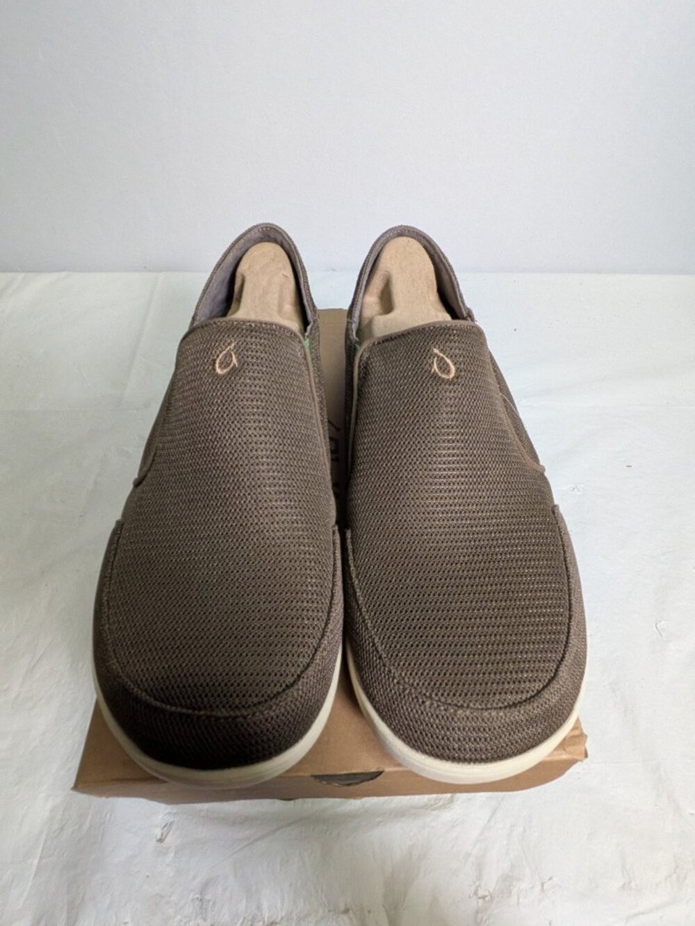 OluKai Nohea Mesh Mens 12 Dark Wood Brown Slip On Shoes Casual Sneakers - Picture 2 of 6